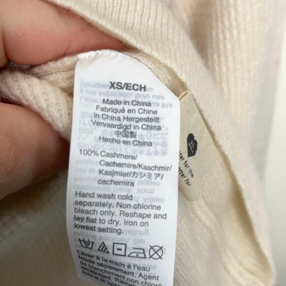 MADEWELL (Re)sponsible Cashmere Shrunken Sweatshirt Placed Stripe Ivory {3F42} - Picture 6 of 7